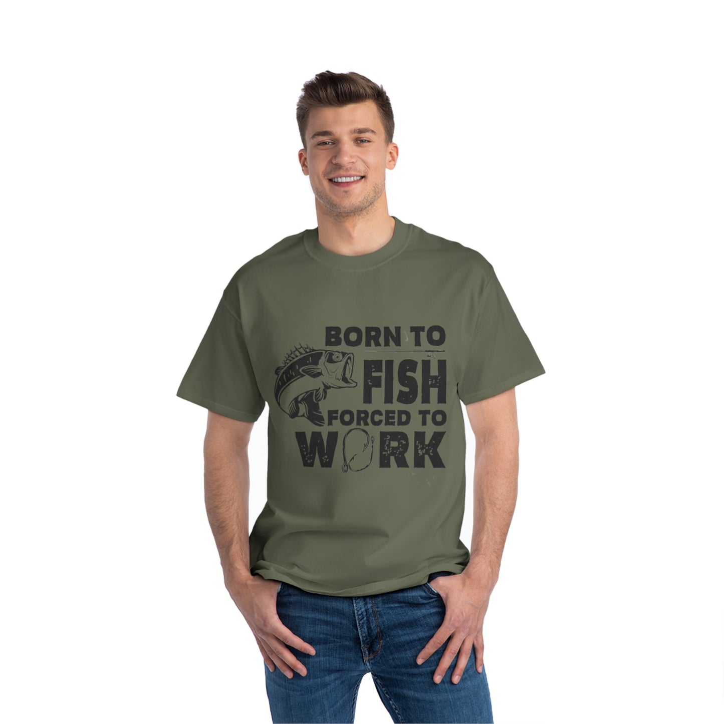 Born To Fish Forced To Work Men's T-shirt | Father's Day gift, Fishing T-Shirt for dad, husband, daddy, grandpa, Gift For Dad
