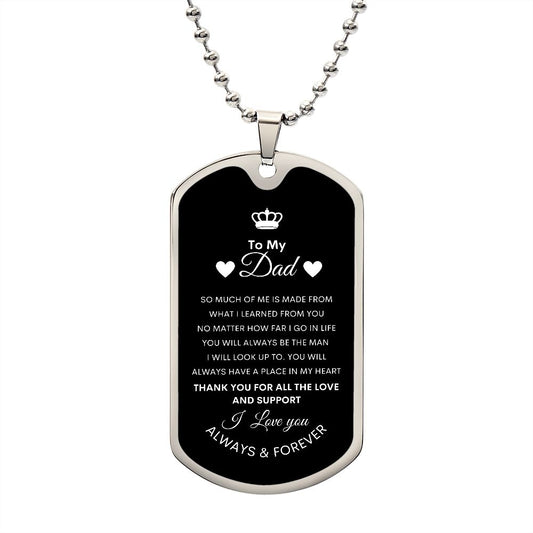 Dog Tag Necklace | Gift For Dad - Father's Day Gift