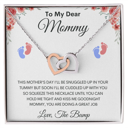 Dear Mommy Gift | Interlocking Hearts Necklace - Mother's Day Gift, New Mom
