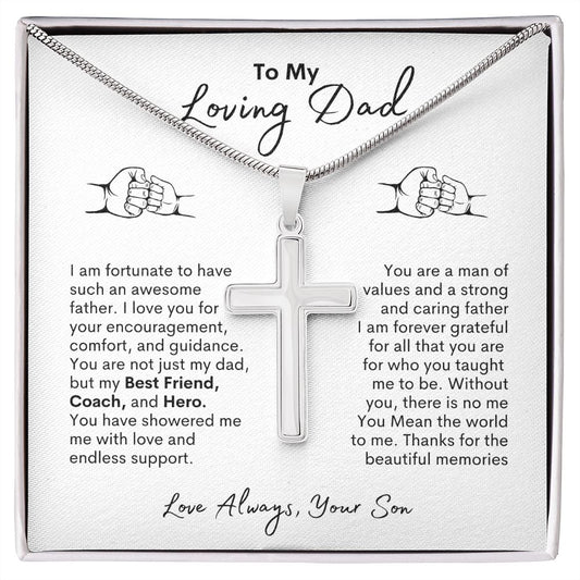 To My Loving Dad Necklace | Cross Necklace Gift - Father's Day