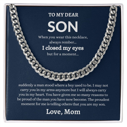To My Dear Son | Love, Mom Necklace