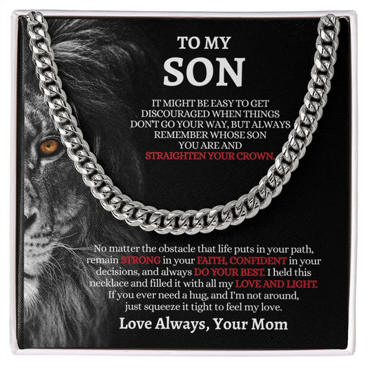 To My Son Necklace | Cuban Link Gift For Son From Mom