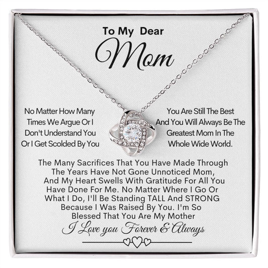 To My Dear Mom Necklace | Mother's Day Gift, To Mom From Son Or Daughter, Women Jewelry
