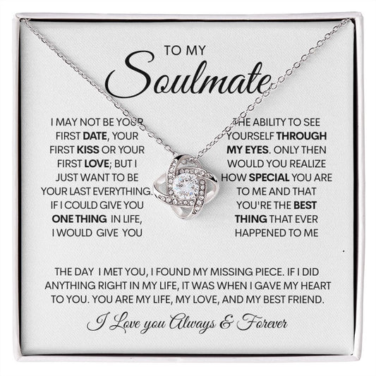 To My Soulmate Gift | Love Knot Necklace - Jewelry For Husband, Wife, Soulmate