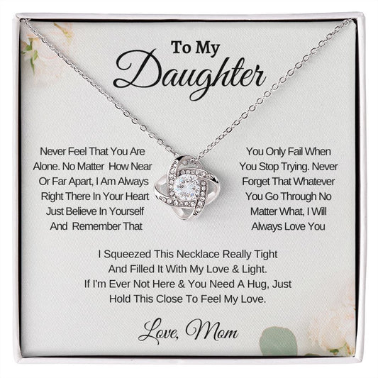 To My Daughter Necklace | Gift To Daughter From Mom - Love Knot
