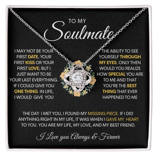 To My Soulmate Necklace Gift | Love Knot, I Love You Always & Forever, Gift For Soulmate
