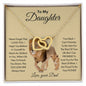 To My Daughter Necklace | Gift For Daughter From Dad - Interlocking Hearts Lion Necklace