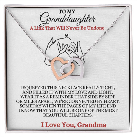 To My Granddaughter Necklace | Interlocking Hearts