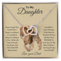To My Daughter Necklace | Gift For Daughter From Dad - Interlocking Hearts Lion Necklace