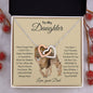 To My Daughter Necklace | Gift For Daughter From Dad - Interlocking Hearts Lion Necklace