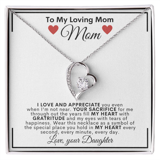 My Loving Mom Necklace | Forever Love - Gift To Mom From Daughter, Mother's Day