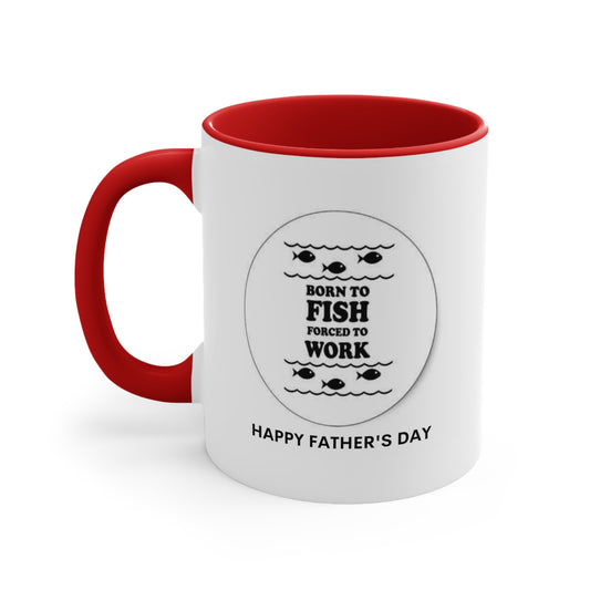 Born To Fish Forced To Work Coffee Mug | Mug Gift For Dad, Fish Gift, Fish Coffee Mug, Fishing Gift Mug, Father's Day Gift